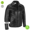 Men Real Classic Slim Fit Black Leather Jacket