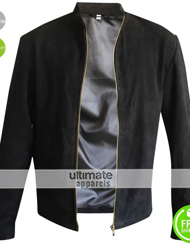 Men Suede Black Formal Style 2016 Fashion Jacket 