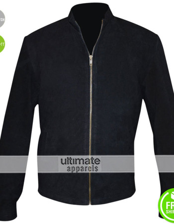 Men Suede Black Formal Style 2016 Fashion Jacket 