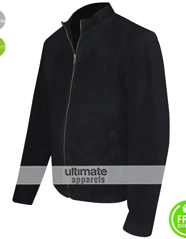 Men Suede Black Formal Style 2016 Fashion Jacket 