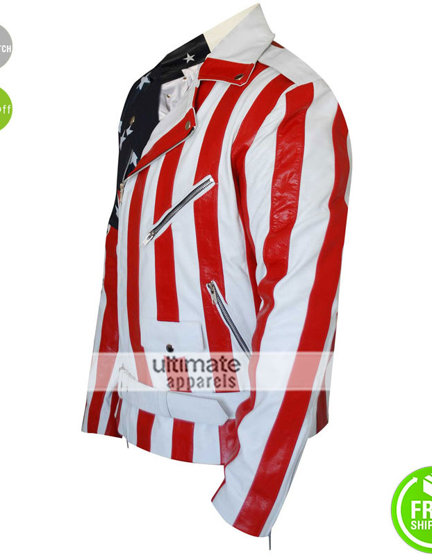 American Flag 2016 Men’s Rider Faux Leather Jacket 