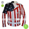American Flag 2016 Men’s Rider Faux Leather Jacket 