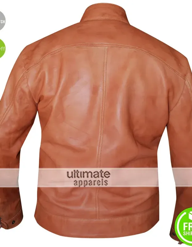 Men’s Slim Fit Light Brown Faux Leather Jacket Men’s Slim Fit Light Brown Faux Leather Jacket