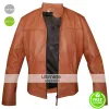 Men’s Slim Fit Light Brown Faux Leather Jacket Men’s Slim Fit Light Brown Faux Leather Jacket