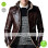Strap Pocket Dark Brown Shearling Leather Jacket
