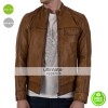 Stylish Hugo Boss Brown Men Leather Jacket