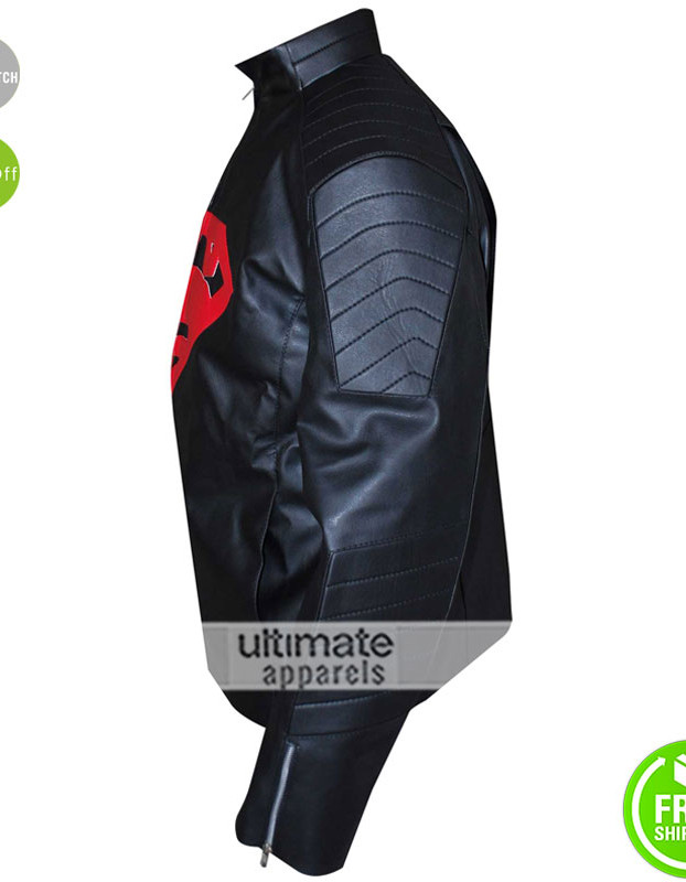 Superman 2016 Synthetic Black/Red Leather Jacket Superman 2016 Synthetic Black/Red Leather Jacket
