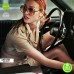 The Lady In The Car With Glasses And A Gun White Jacket