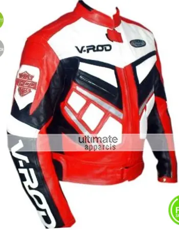 V ROD Men Wear Motorcycle Leather Jacket