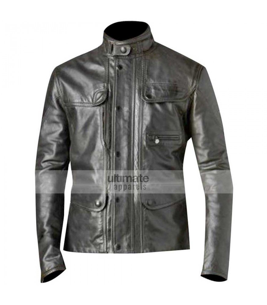 Terminator 5 Genisys Arnold Black Leather Jacket
