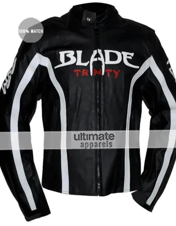 Blade Trinity Motorcycle Black Leather Jacket