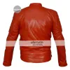 Brando Red Men's Quilted Motorcycle Leather Jacket Brando Red Men's Quilted Motorcycle Leather Jacket