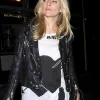 Sienna Miller Burberry Black Biker Leather Jacket Sienna Miller Burberry Black Biker Leather Jacket
