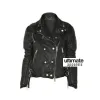 Sienna Miller Burberry Black Biker Leather Jacket Sienna Miller Burberry Black Biker Leather Jacket