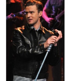 Justin Timberlake Black Leather Jacket