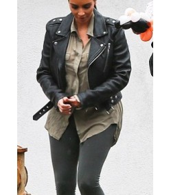 Kim Kardashian Blk Dnm Leather Jacket