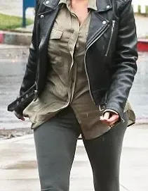 Kim Kardashian Blk Dnm Leather Jacket