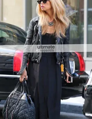 Rachel Zoe Leather Burberry Biker Jacket
