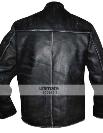 Tom Cruise Distressed Black Motorcycle Leather Jacket
