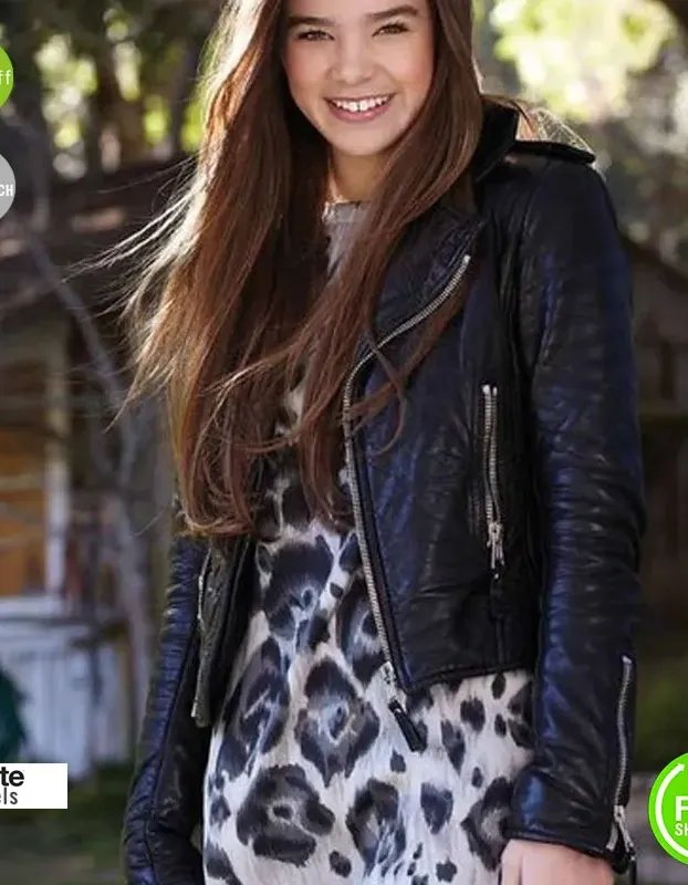 Balenciaga Hailee Steinfeld Black Women Biker Jacket Balenciaga Hailee Steinfeld Black Women Biker Jacket