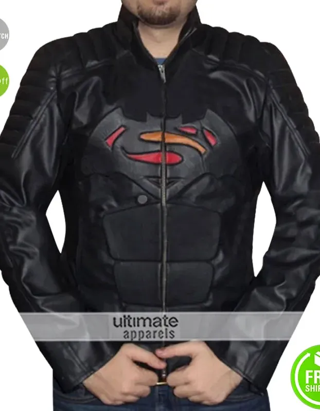 Batman Vs Superman Injustice DC Comics Black Real Leather Jacket Batman Vs Superman Injustice DC Comics Black Real Leather Jacket