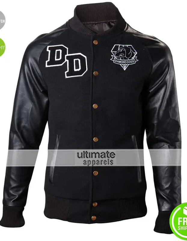 Big Boss Diamond Dogs Varsity Letterman Black Jacket Big Boss Diamond Dogs Varsity Letterman Black Jacket