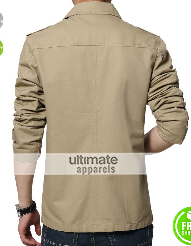Business Style Classic Khaki Winter Military Coat
