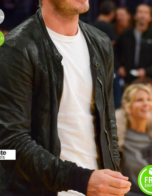 David Beckham Lakers Game Black Bomber Jacket David Beckham Lakers Game Black Bomber Jacket
