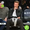 David Beckham Lakers Game Black Bomber Jacket