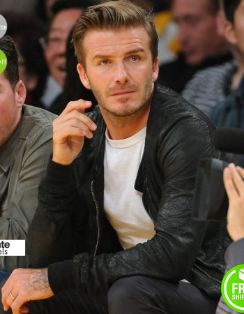 David Beckham Lakers Game Black Bomber Jacket