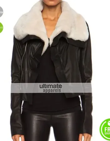 Jennifer Lopez Rick Owens Beaver Fur Biker Jacket
