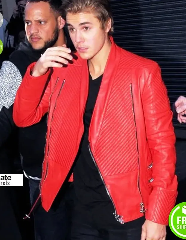 Justin Bieber Micheal Jackson Inspired Red Jacket
