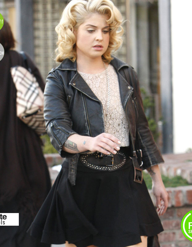 Kelly Osbourne Short Body Ladies Black Biker Jacket