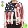 Meek Mill Perfecto American Flag Biker Leather Jacket