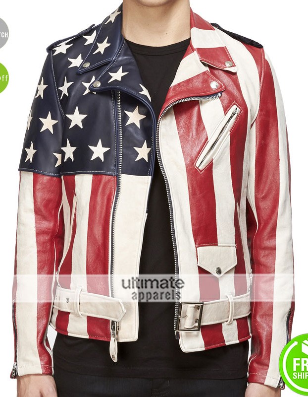 Meek Mill Perfecto American Flag Biker Leather Jacket Meek Mill Perfecto American Flag Biker Leather Jacket