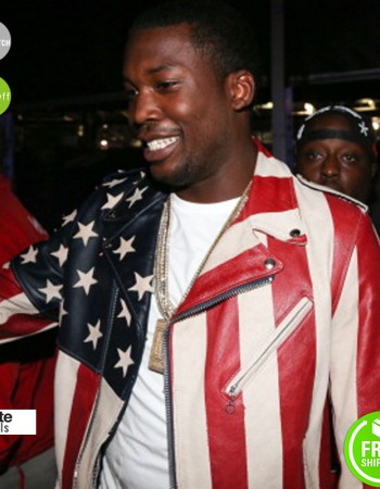 Meek Mill Perfecto American Flag Biker Leather Jacket Meek Mill Perfecto American Flag Biker Leather Jacket