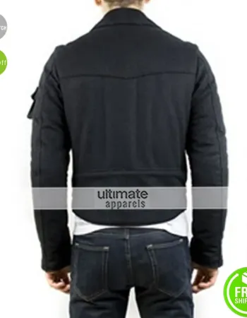 New Men's Raf Simons Wool Grey Biker Jacket