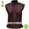 Men’s Chocolate Brown Distressed Biker Leather Vest