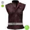 Men’s Chocolate Brown Distressed Biker Leather Vest