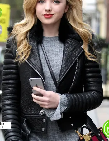 Peyton List Black Bomber Ladies Biker Jacket