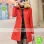 New Women Parka Fur Collar Quilted Red Coat Outwear