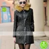 New Women Parka Fur Collar Winter Quilted Black Coat New Women Parka Fur Collar Winter Quilted Black Coat