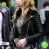 Peyton List Black Bomber Ladies Biker Jacket