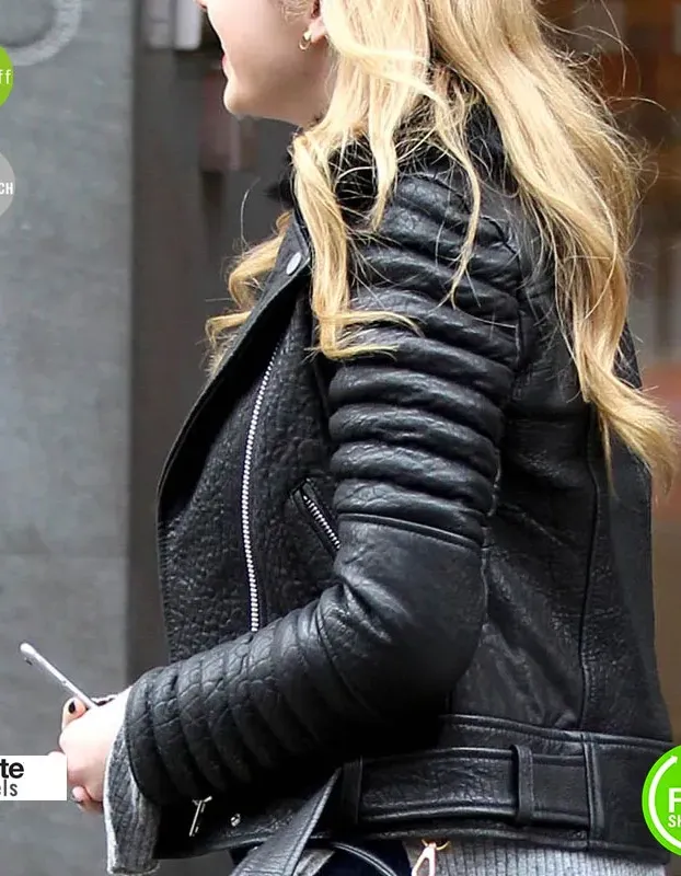 Peyton List Black Bomber Ladies Biker Jacket
