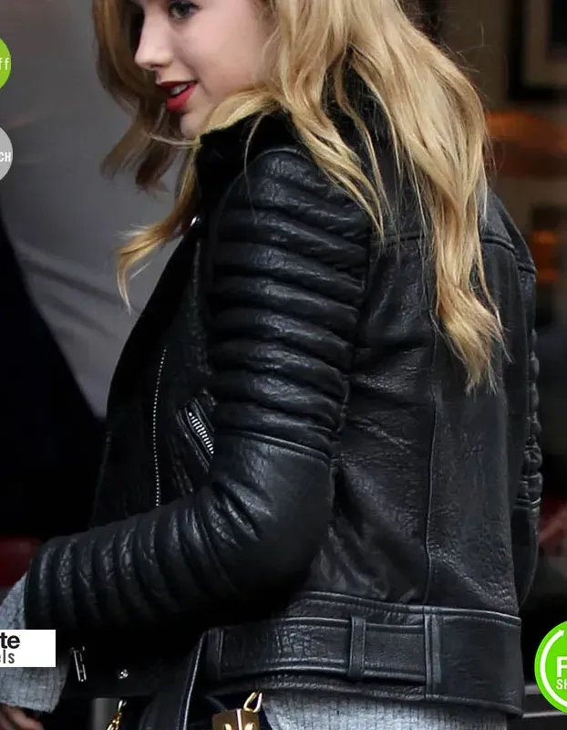 Peyton List Black Bomber Ladies Biker Jacket