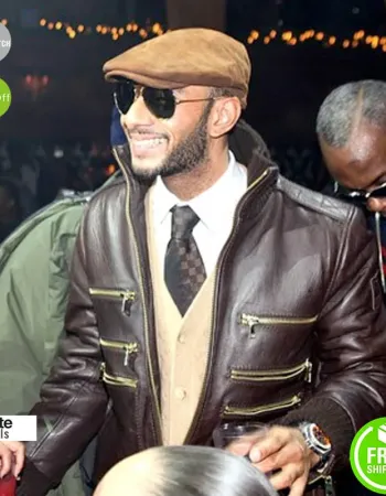 Swizz Beatz In Schott NYC Lambskin Bomber Jacket