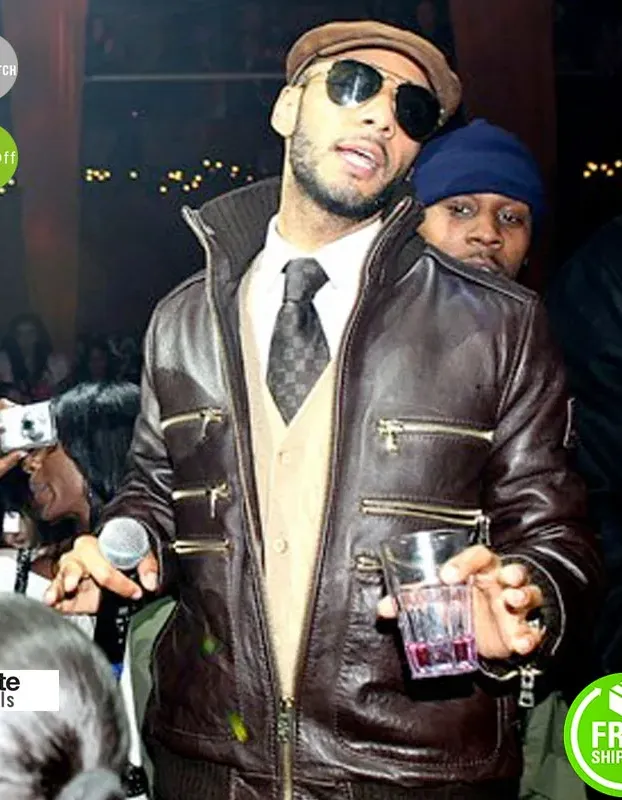 Swizz Beatz In Schott NYC Lambskin Bomber Jacket Swizz Beatz In Schott NYC Lambskin Bomber Jacket