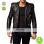 Yunqiaa Black Slim Fit Biker Genuine Lambskin Jacket