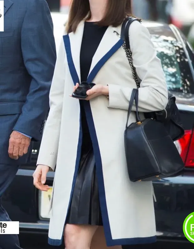 Anne Hathaway Intern Jules Ostin White Trench Coat