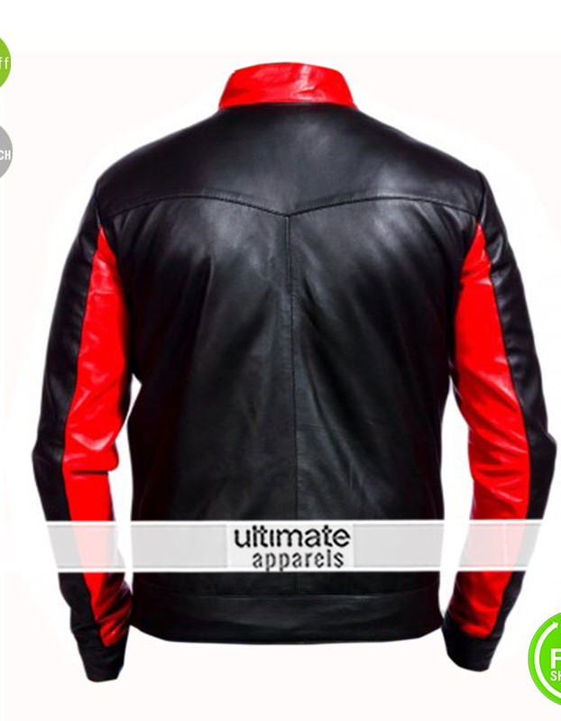 Batman Beyond Bruce Wayne Biker Red Contrast Jacket Batman Beyond Bruce Wayne Biker Red Contrast Jacket